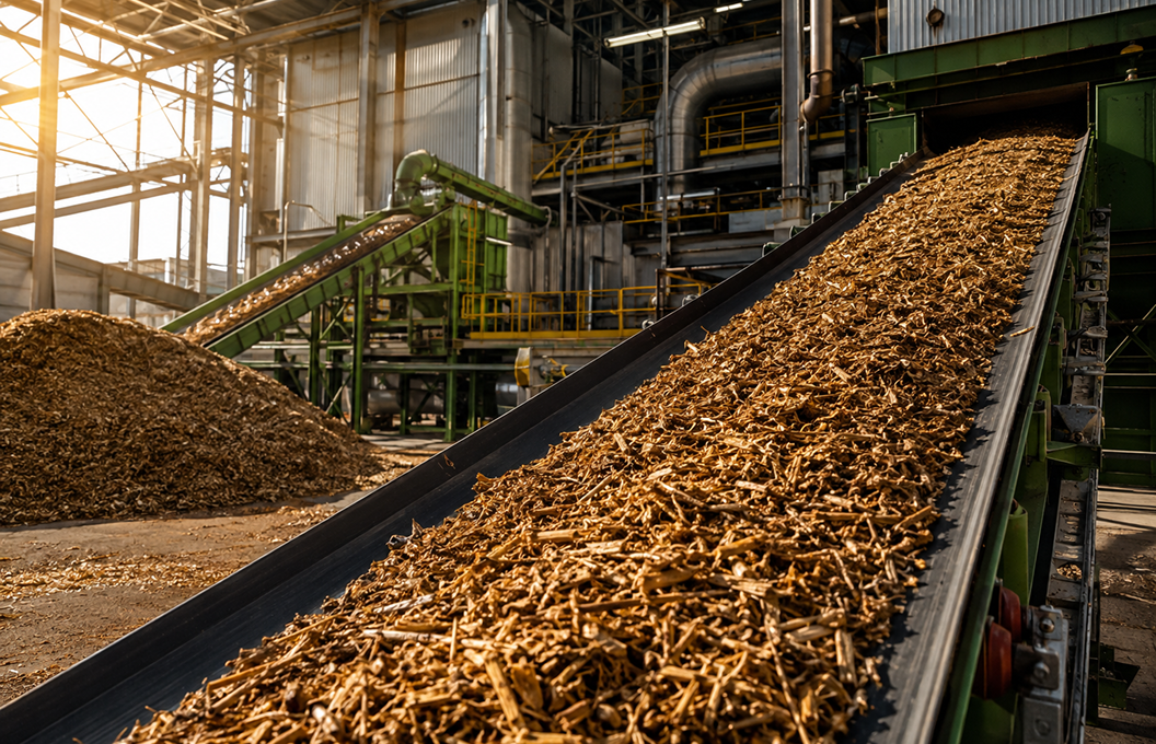 Biomass pellet production facility
